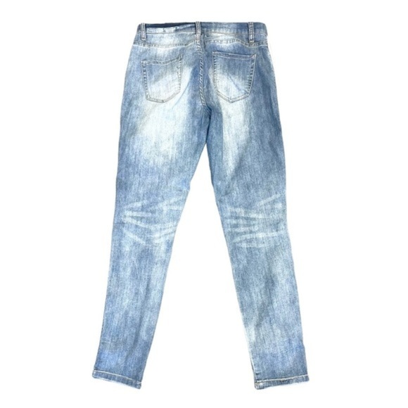 EASEL Los Angeles Blue Distressed Side Stripe Denim Skinny Jeans Size M - Picture 5 of 8